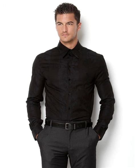 versace jeans couture men's black button up sleeve|Versace Jeans online shopping.